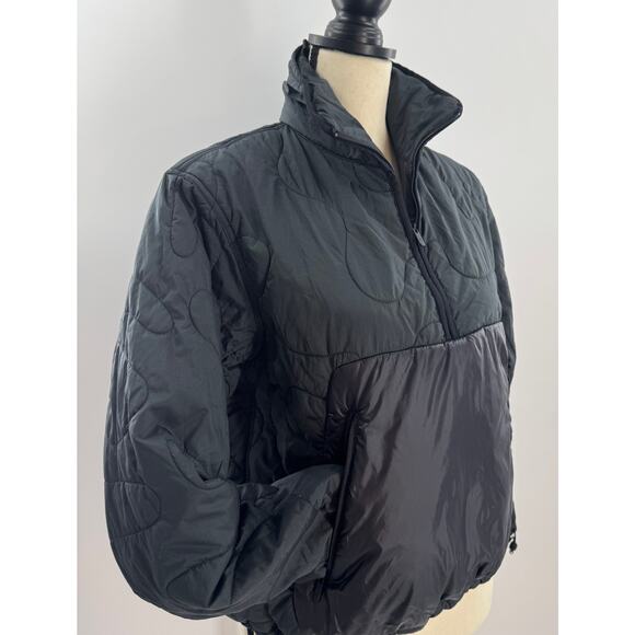 Lululemon Black Heather Quilted Pullover Puffer Jacket Small Insulated - Picture 1 of 8